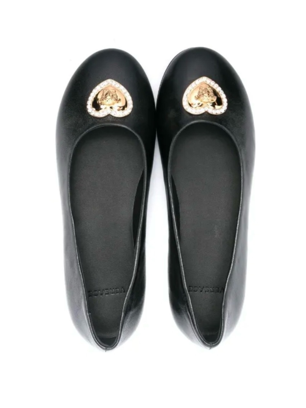 Heart Medusa crystal-embellished ballerina shoes